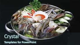  Presentation with asian food - Presentation having asian food background and a wine colored foreground