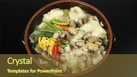  Presentation with asian food - Colorful PPT theme enhanced with asian food backdrop and a tawny brown colored foreground