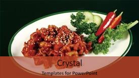  Presentation with asian food - Theme featuring asian food background and a  colored foreground