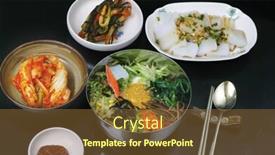  Presentation with asian food - Presentation design consisting of asian-food background and a tawny brown colored foreground