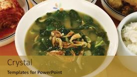  Presentation with asian food - Presentation having asian food background and a gold colored foreground