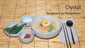  Presentation with asian food - Amazing theme having asian food backdrop and a coral colored foreground