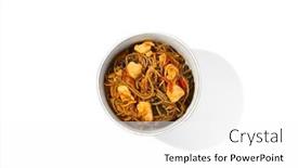  Presentation with japanese style - Presentation design enhanced with asian-fried-buckwheat-noodles background and a white colored foreground