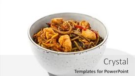  Presentation with japanese style - Presentation theme featuring asian-fried-buckwheat-noodles background and a light gray colored foreground