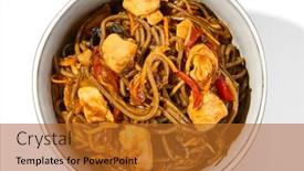  Presentation with japanese style - Presentation design with asian-fried-buckwheat-noodles background and a red colored foreground