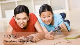  Presentation with war video game - Audience pleasing PPT layouts consisting of having fun using video game backdrop and a coral colored foreground