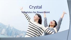  Presentation with together - Cool new PPT theme with asian girl - excited friends go traveling together backdrop and a sky blue colored foreground