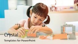  Presentation with save girl child - Beautiful presentation featuring asian girl child having fun backdrop and a  colored foreground