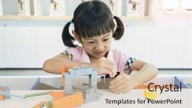  Presentation with fun - Presentation design enhanced with asian girl child having fun background and a  colored foreground