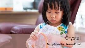  Presentation with home schooling - Cool new presentation theme with asian-girl-child-sewing backdrop and a coral colored foreground