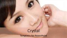  Presentation with beauty products - Theme enhanced with girl face for beauty product background and a coral colored foreground