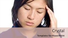  Presentation with headache - Slides with asian-girl-has-headache background and a lemonade colored foreground