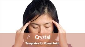  Presentation with headache - Presentation theme with asian-girl-has-headache background and a coral colored foreground