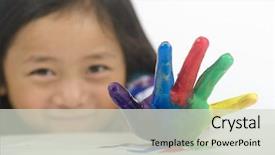  Presentation with asian paint - Slide deck consisting of asian girl using finger paint background and a soft green colored foreground