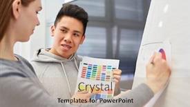  Presentation with graphic - Audience pleasing slides consisting of asian-graphic-designer-makes backdrop and a soft green colored foreground