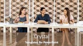  Presentation with normal - Presentation design with asian-group-of-friend-eating background and a violet colored foreground