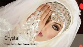  Presentation with indian traditional - PPT theme with asian indian model in bridal background and a  colored foreground