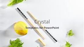  Presentation with asian chopsticks - PPT layouts enhanced with asian-lettuce-leaves-with-wooden background and a sky blue colored foreground