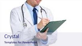  Presentation with asian doctor - Presentation design enhanced with asian male doctor write on clipboard background and a lemonade colored foreground