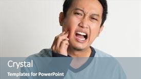  Presentation with asian - Colorful PPT theme enhanced with asian male toothache with painful backdrop and a seafoam green colored foreground