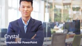  Presentation with self - Amazing slide set having asian man as self confident backdrop and a tawny brown colored foreground