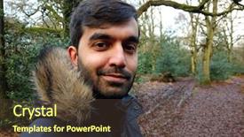  Presentation with woodland - Beautiful slide deck featuring asian man in deciduous woodland backdrop and a tawny brown colored foreground