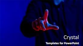  Presentation with interface - Presentation design having asian-man-pointing-finger background and a navy blue colored foreground