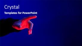  Presentation with interface - PPT theme having asian-man-pointing-finger background and a black colored foreground