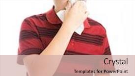  Presentation with sneezing - Slide set having asian man sneezing background and a soft green colored foreground