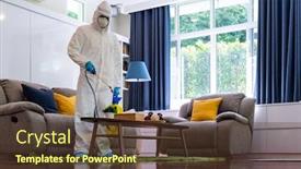  Presentation with personal protective equipment - Audience pleasing presentation theme consisting of asian-medical-staff-in-personal backdrop and a tawny brown colored foreground