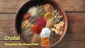  Presentation with asian culture - Slide set consisting of asian mixed culture - plate with aromatic spices background and a tawny brown colored foreground