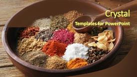  Presentation with spices - Cool new slide deck with asian mixed culture - plate with aromatic spices backdrop and a tawny brown colored foreground