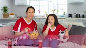  Presentation with supporting - PPT layouts consisting of asian-mother-and-daughter background and a coral colored foreground