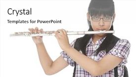  Presentation with asian music - Presentation theme featuring asian music - closeup view of a young background and a  colored foreground