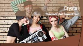  Presentation with muslim teenagers - Slide deck with asian music - group of trendy teenagers posing background and a coral colored foreground