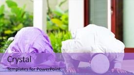  Presentation with woman muslim - Theme with asian muslim couple man background and a light blue colored foreground