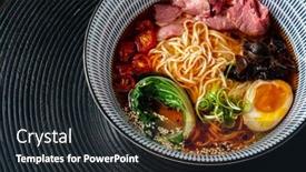  Presentation with asian noodle soup - Slides featuring asian-noodle-soup background and a wine colored foreground