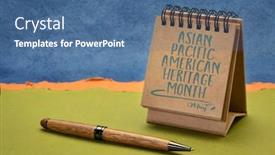  Presentation with cultural heritage - Colorful presentation design enhanced with asian-pacific-american-heritage-month backdrop and a ocean colored foreground