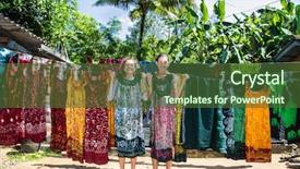  Presentation with asian paint - PPT theme consisting of asian paint - ladies during the manufacture background and a tawny brown colored foreground