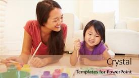  Presentation with daughter mother - Beautiful theme featuring asian paint - mother and daughter lying backdrop and a coral colored foreground