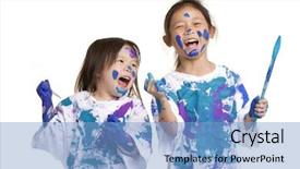  Presentation with exploration - Beautiful presentation featuring asian paint - two young girls having fun backdrop and a light blue colored foreground