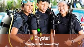 Presentation with oxygen - Presentation theme enhanced with asian people at the diver background and a tawny brown colored foreground