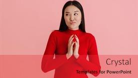  Presentation with asian - Slide set consisting of asian-perplexed-woman-wearing-sweater background and a red colored foreground