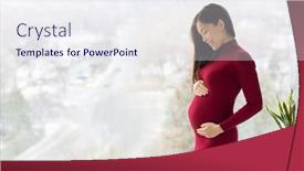  Presentation with prenatal - Slide set featuring asian-pregnant-woman-at-home background and a sky blue colored foreground