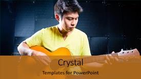  Presentation with asian music - Amazing presentation having portrait of casual young happy smiling woman hold red gift box backdrop and a tawny brown colored foreground