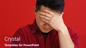  Presentation with asian - Presentation with asian-puzzled-man-holding background and a wine colored foreground
