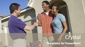  Presentation with estate - Amazing slides having pretty little girl in red hat laying on the pillow in christmas decorated room backdrop and a gray colored foreground