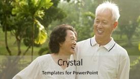  Presentation with senior asian - Amazing slide set having family wellness - asian senior couple having conversation backdrop and a mint green colored foreground