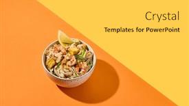  Presentation with noodles thai food pad thai - PPT layouts consisting of asian-street-food-pad-thai background and a light gray colored foreground