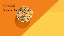  Presentation with noodles thai food pad thai - Theme with asian-street-food-pad-thai background and a gold colored foreground